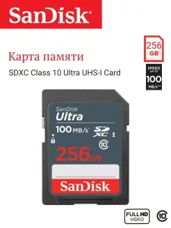 Карта памяти SD 256GB Class 10 Ultra UHS-I 100Mbs