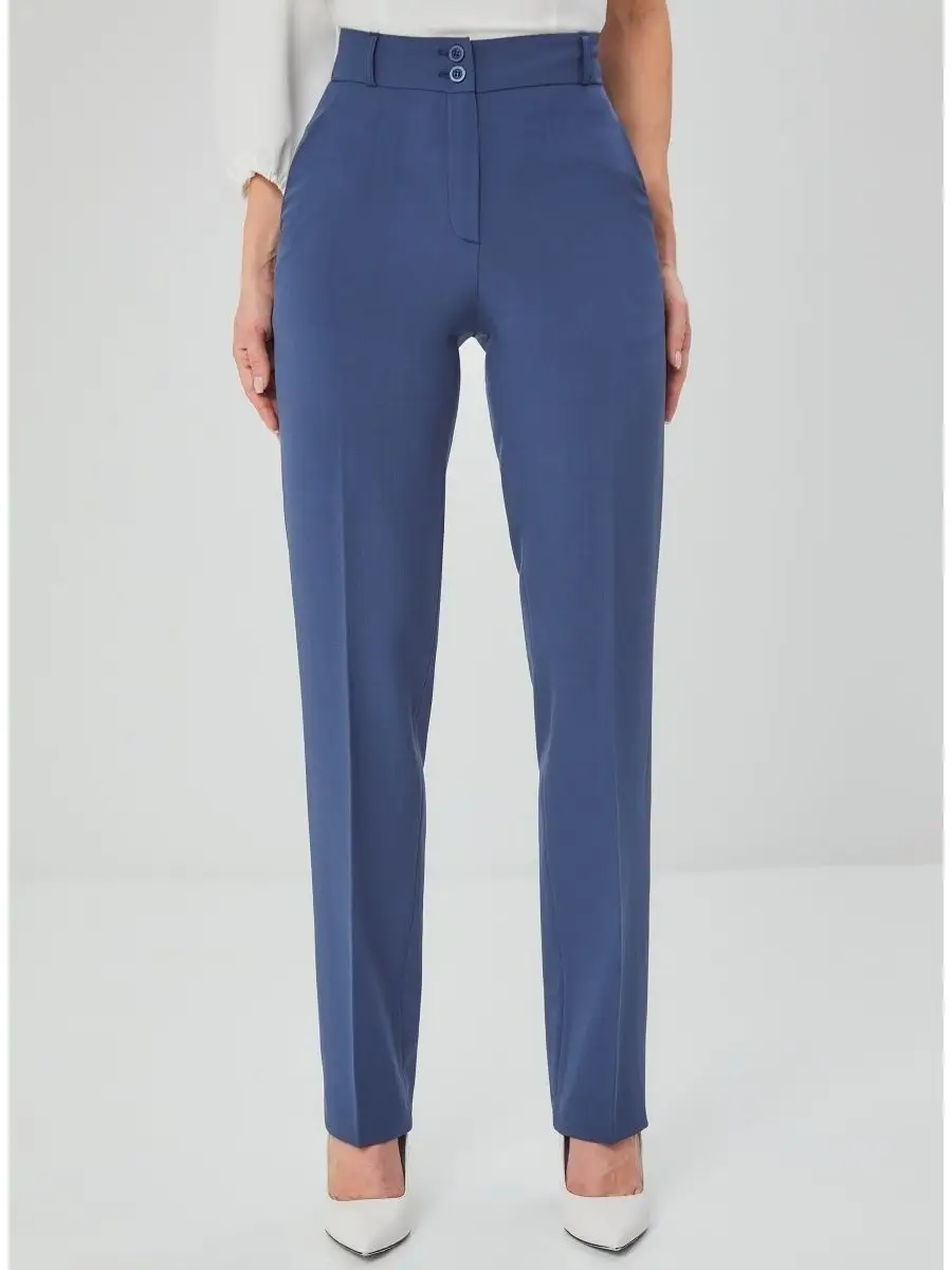 Прямые брюки женские классические синие DITE 66365256 купить за 1 573 ₽ винтернет-магазине Wildberries
