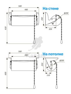 Схема монтажа обливного ведра