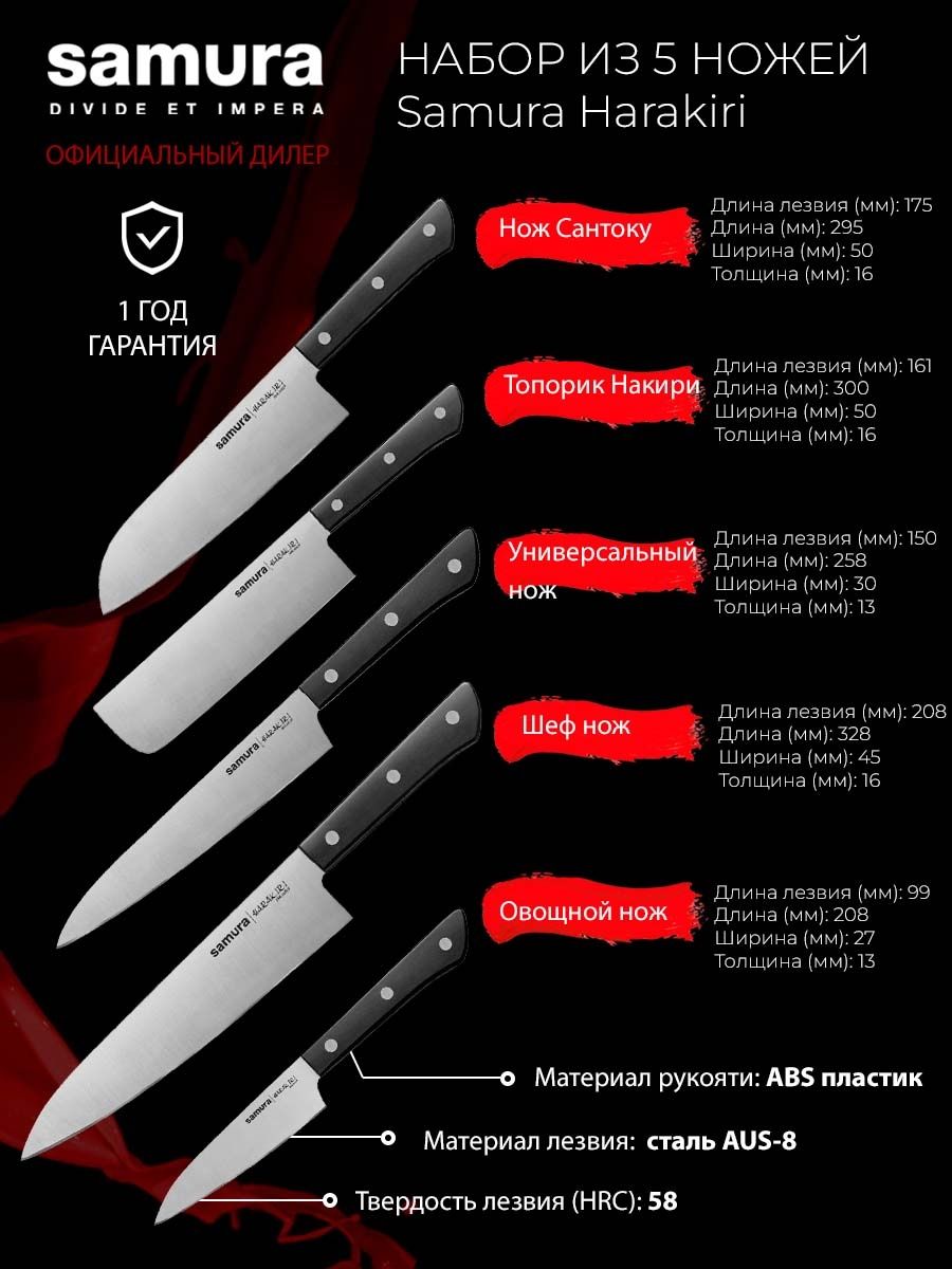 Самура спб. Набор ножей Samura Harakiri SHR-0250w/k. Ножи Samura Harakiri. Самура кастомс. Самура Бугуруслан меню.