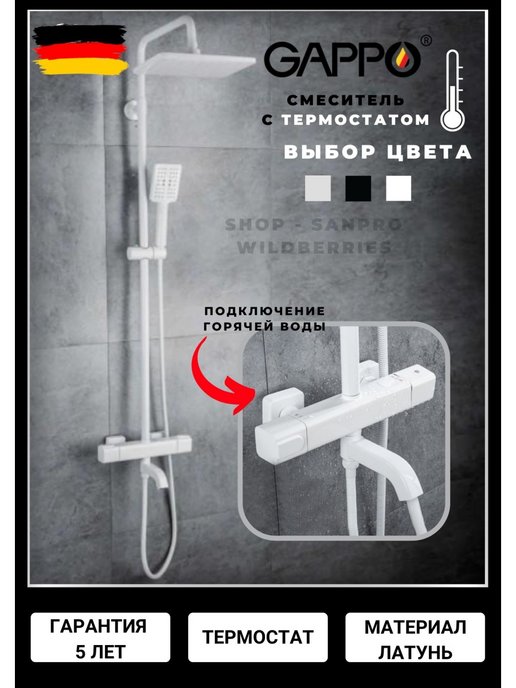 Душевая система с термостатом gappo