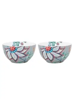 Набор из 2-х пиал Flower Festival Light Blue, 15 см