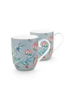 Набор из 2-х кружек Flower Festival Light Blue, 145 мл