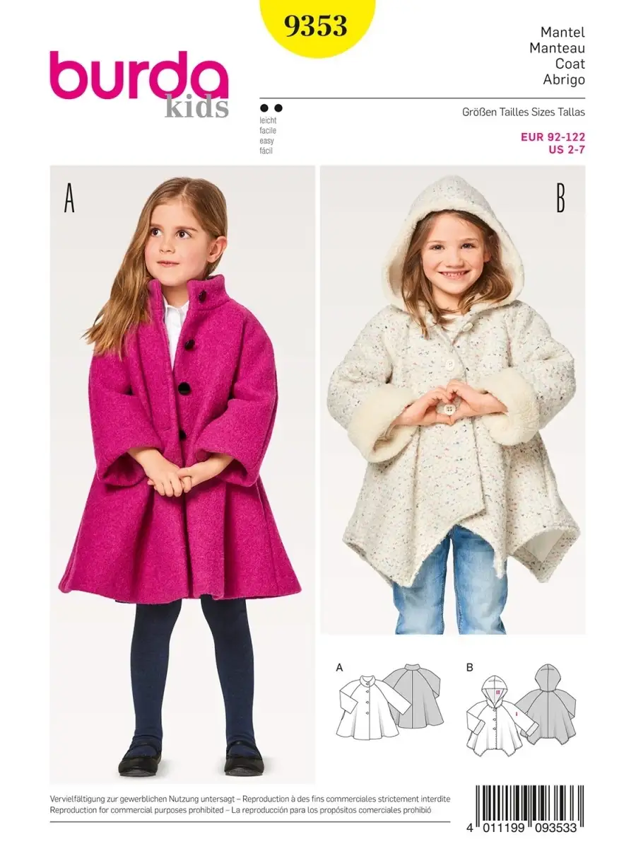 Выкройка пальто для девочки: лучшие варианты для юных леди