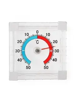 Термометр оконный биметаллический квадратный ТББ 10x70x75 мм