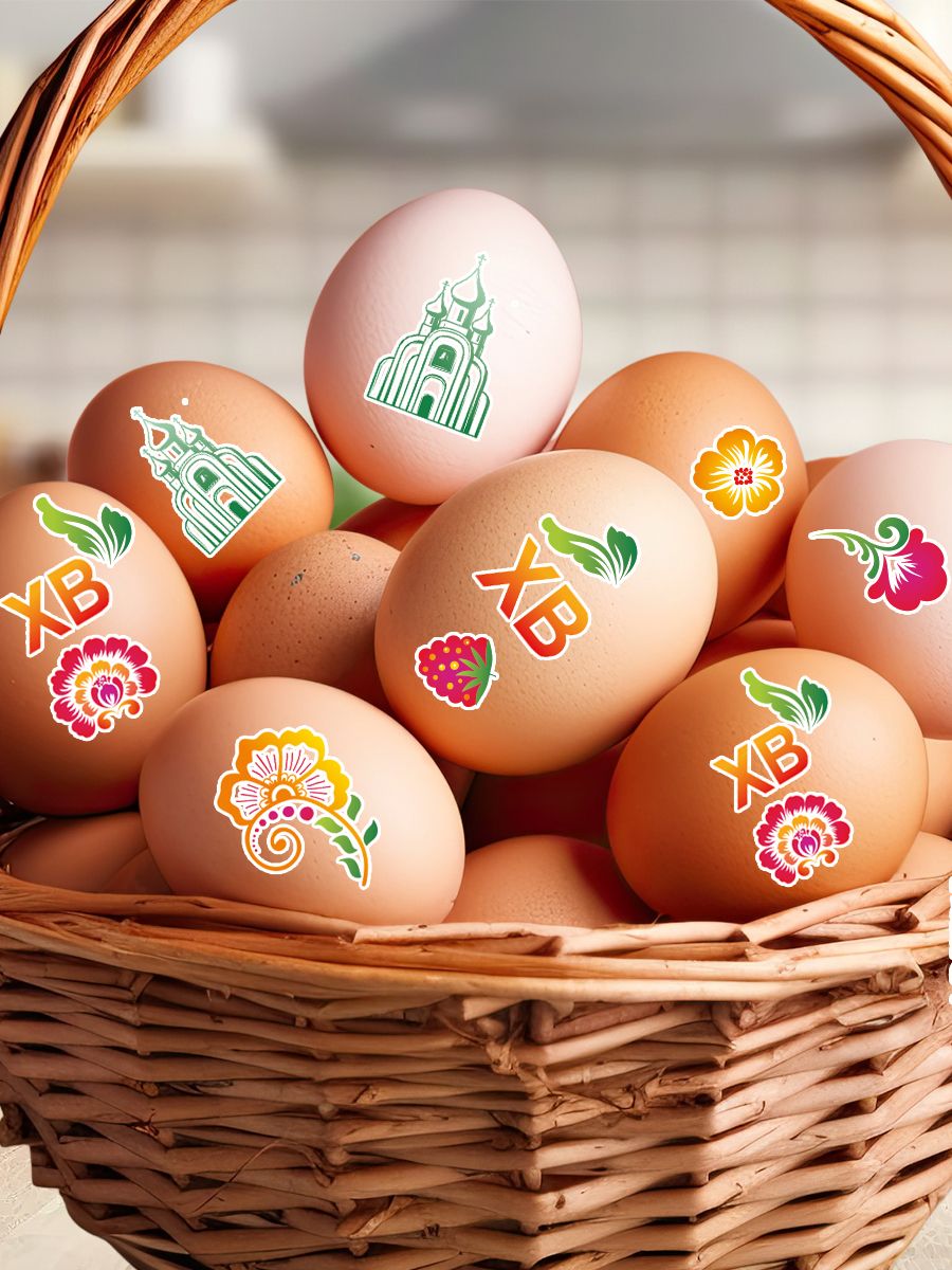 Наклейки на яйца пасхальные товары и декор